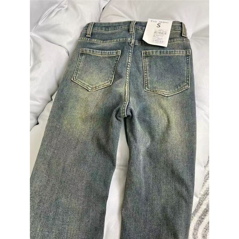 辣妹复古加绒加厚微喇牛仔裤女2025冬季新款高腰不贴腿显瘦喇,男装牛仔裤,星座302B-2