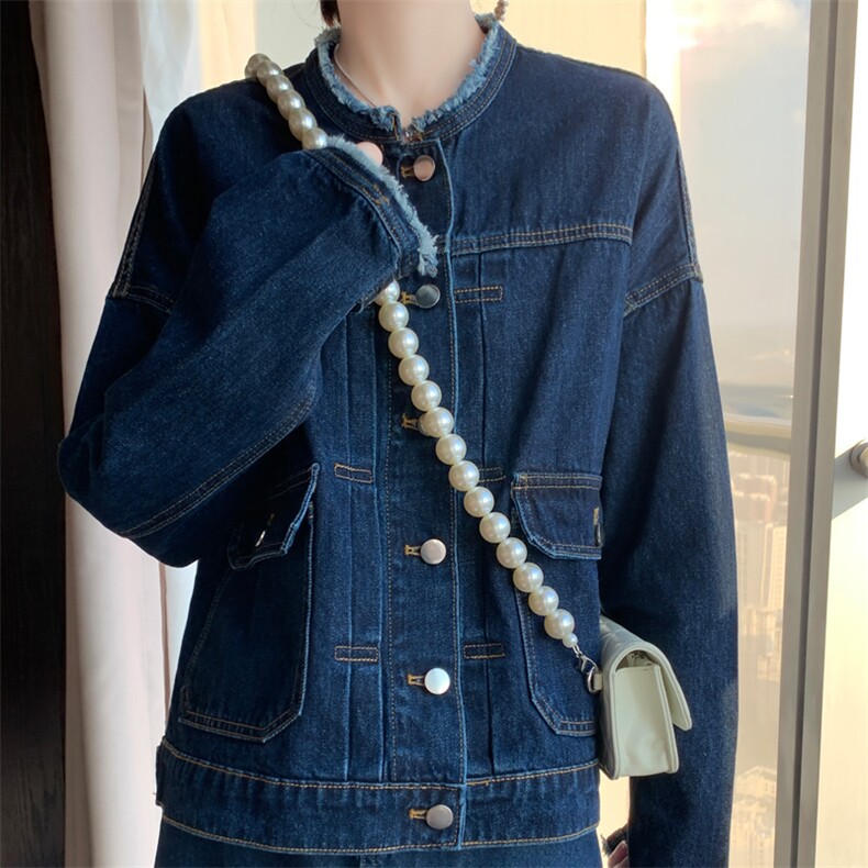 时尚百搭气质休闲牛仔外套女新款宽松显瘦长袖夹克上衣,女装牛仔外套,宛庄羊绒
