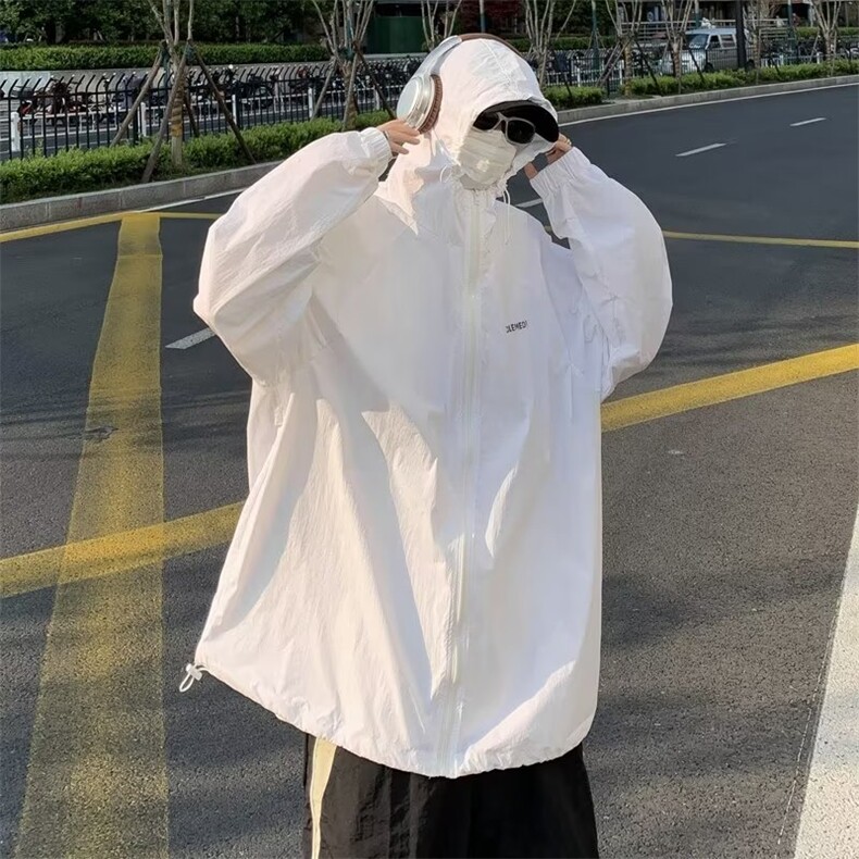 夏季日系潮流新款风衣男ins标准潮青春流行连帽防晒衣,男装夹克,星座716-3