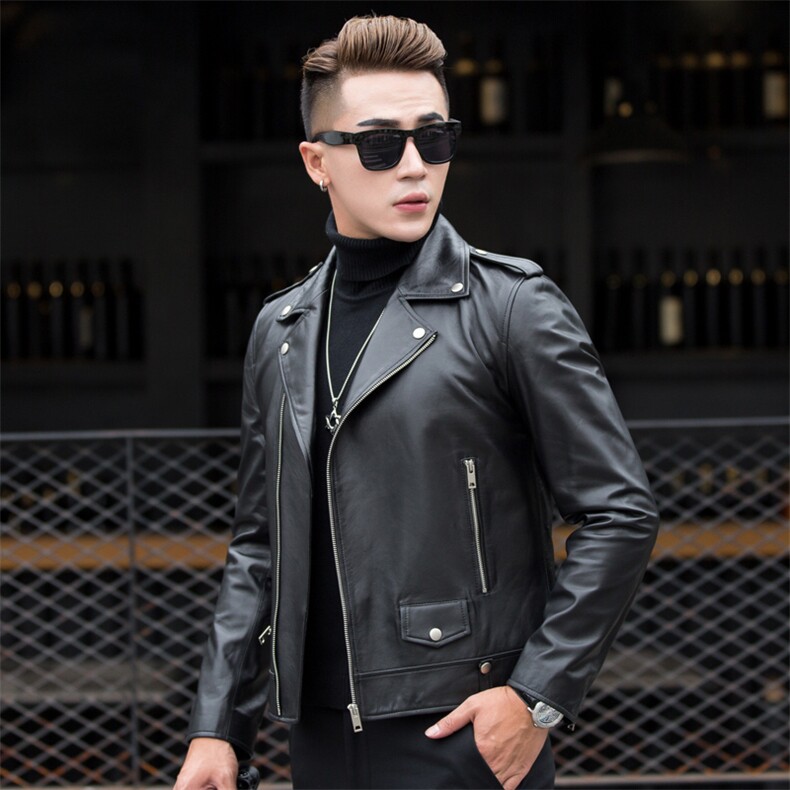 BL-DK7132海宁皮衣男绵羊皮夹克外套韩版修身商务男装P750图片