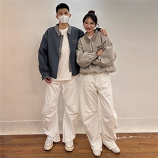MIU家老钱风假两件拼接外套Cleanfit美式复古千鸟格设计男女夹克，男装夹克，星座715-4