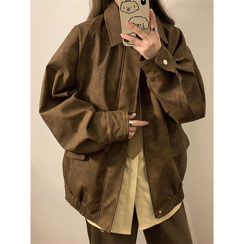 2025新秋装时尚潮流刺绣情侣皮衣夹克外套705-1-W8826-特P60，男装皮衣，星座705-1