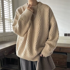 1506/QMY9140/P43秋冬加厚毛衣男韩版潮流宽松ins港风慵懒线衣图片
