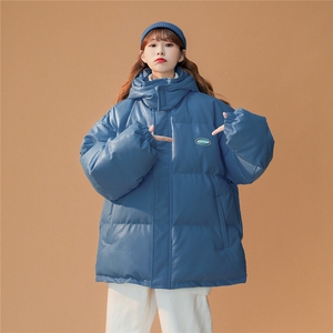 白鸭绒中性22冬季时尚潮流保暖PU皮连帽羽绒服 YR107 P225控298图片