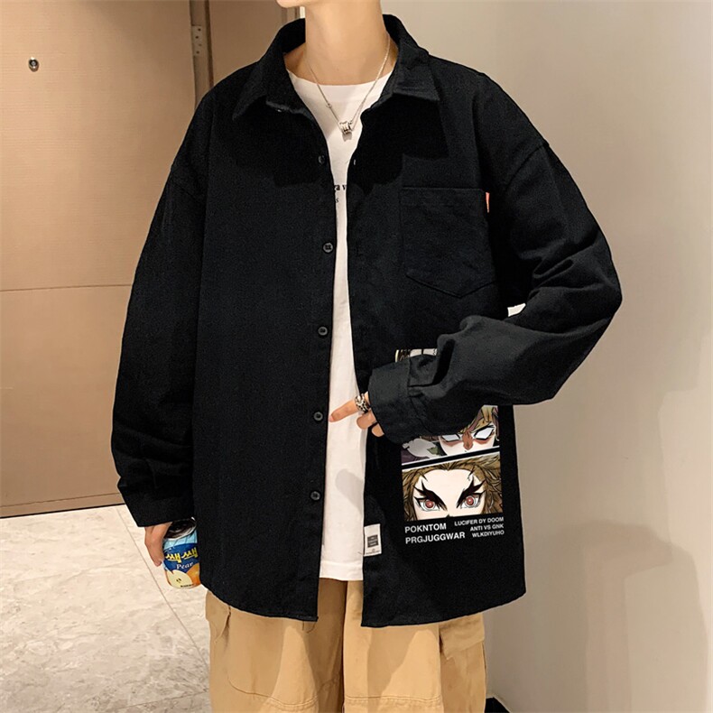 春季长袖衬衫男宽松港风衬衣男外套男CSCS287-P35图片
