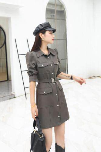 【现货】秋季新款工装风时尚连衣裙，女装连衣裙，欣卓越