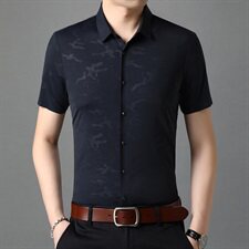 2021夏季新款男士3D印花高工艺衬衫时尚休闲短袖T恤B8866P65，男装衬衫，电商D230