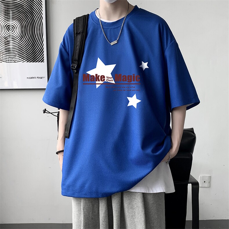 华夫格t恤男短袖男大码五分袖大皂风HT73379-P22,男装T恤,电商A040