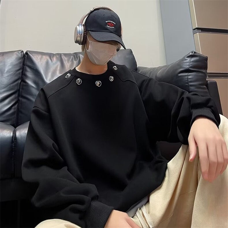 设计感潮牌小众卫衣男春季美式高街hiphop宽松上衣W7983-P36,男装卫衣,星座512-4