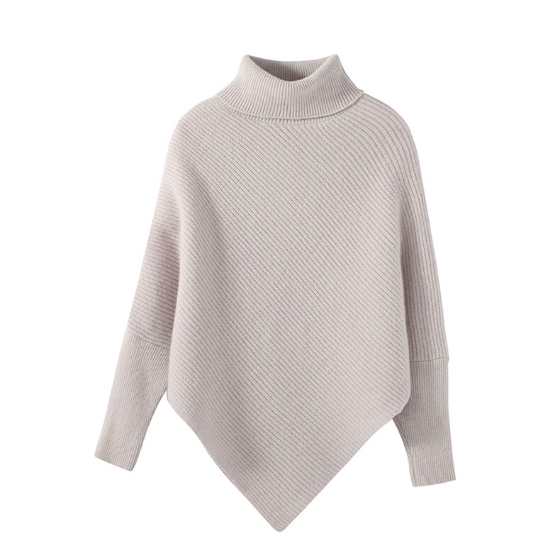 2025新款时尚百搭通勤简约元宝针高领套头披肩，披肩，阿娇羊绒