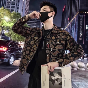 2026新款上衣春秋季民族风牛仔外套男潮牌牛仔衣痞帅休闲牛仔图片