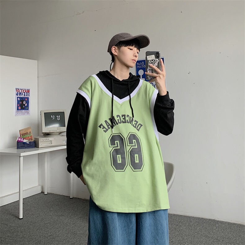 卫衣慵懒风春秋宽松bf韩版假两件上衣外套潮连帽XZ404-2-WY80,男装卫衣,星座409(原A307）