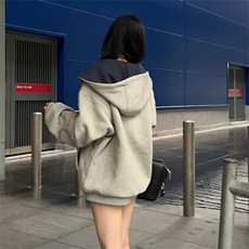 抖音得物高品质二开25秋冬美式重磅宽松结构双面连帽卫衣外套W68，男装卫衣，电商A486