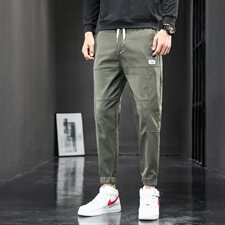 休闲直筒宽松韩版潮流松紧腰弹力修身束脚百搭秋冬男裤K705-P45，男装休闲裤，星座610（原A335）