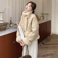 现货冬装双面穿加厚羊羔毛皮毛一体外套浙宝208-8057-P185K278，女装短外套，浙宝208