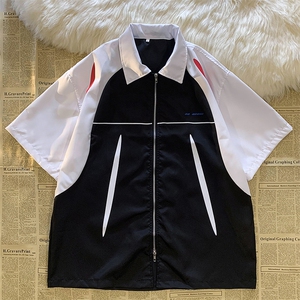 复古衬衫男夏装港风学生宽松小众设计感趣味新款男装CS01186-P40图片