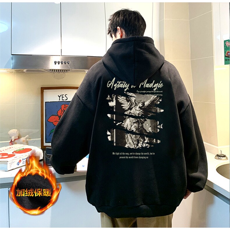 抖音供货、重磅360克现货加绒印花连帽卫衣HD019-1-LMWY44113-P40图片