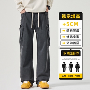 美式工装牛仔裤男士秋冬潮复古宽松直筒休闲长裤子新款Z2572-P50图片