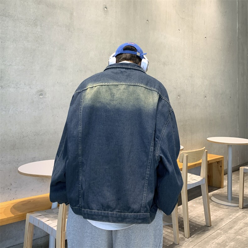 日系春秋设计感撞色牛仔外套男美式宽松休闲工装夹克潮JK1007-P60,男装夹克,星座308B-1