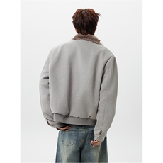 MFDD003-特P113美式麂皮绒毛领短款棉服男加绒棉衣加厚外套，男装棉衣，星座712A-1
