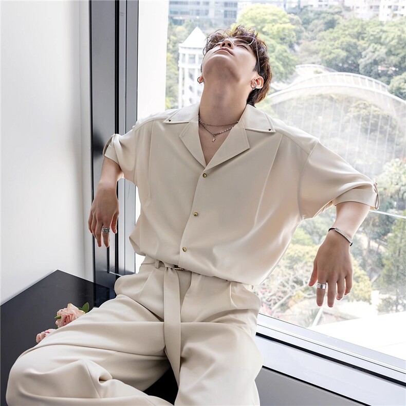 原版西西里套装带腰带TZY01裤子TZK01-p60衬衫TZC01-p60，男装衬衫，星座807-3