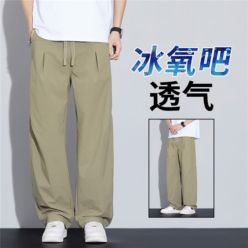 男士蓝色休闲裤202新款宽松阔腿裤美式弯刀裤长裤男62077主推外贸,男装休闲裤,星座224-1