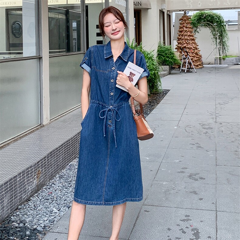 2025年夏季休闲宽松牛仔连衣裙,女装连衣裙,浙宝二楼018