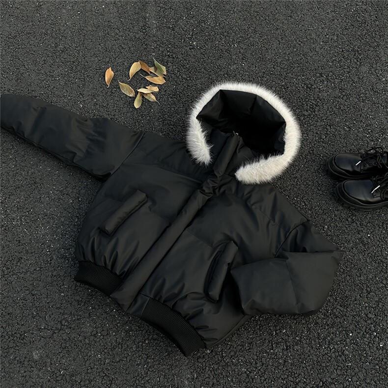 XZ518-1-MY260特P105现货！可拆卸大毛领PU皮棉服棉衣，男装棉衣，星座518-1（原A432-1）