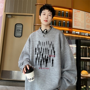 高品秋冬季破洞毛衣男复古慵懒风针织衫毛衣外套MYP3331-P65控88图片
