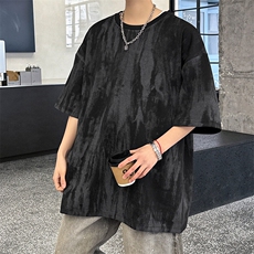 T217/特P30新品夏季扎染短袖T恤男女潮牌泼墨重磅t恤宽松大码上衣，男装T恤，电商基地A050