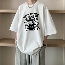 重磅纯棉短袖T恤男夏季潮牌美式嘻哈潮流宽松大码情侣款半袖体恤，男装T恤，电商A040