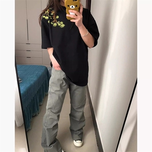 万针全刺绣工艺高品质260克双纱纯棉美式高街罗汉松短袖T恤 特P33图片