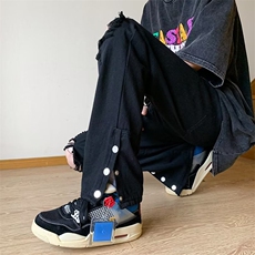 青春流行ins男原宿美式vibe裤子直筒水洗拉链牛仔裤潮N1464P38，男装牛仔裤，星座1116-2