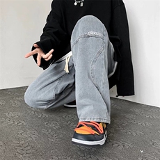 2025新款美式高街牛仔裤男直筒宽松水洗痞帅阔腿长裤K429，男装牛仔裤，星座1108-1