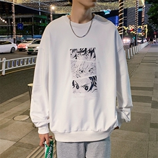 S6176-P28加绒款-P33秋季圆领卫衣男大码韩版宽松长袖外套，男装卫衣，电商A040