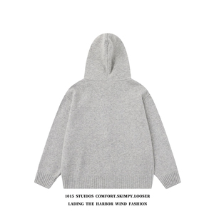 （高品质）可拆卸毛领加厚开衫毛衣外套 1015-M389-P95图片