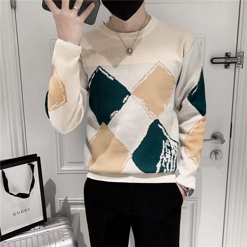 网红痞帅针织衫圆领毛衣男秋冬季新款韩版打底衫线衣内搭S235，男装针织衫/毛衣，星座1116A-2（原606A-1）