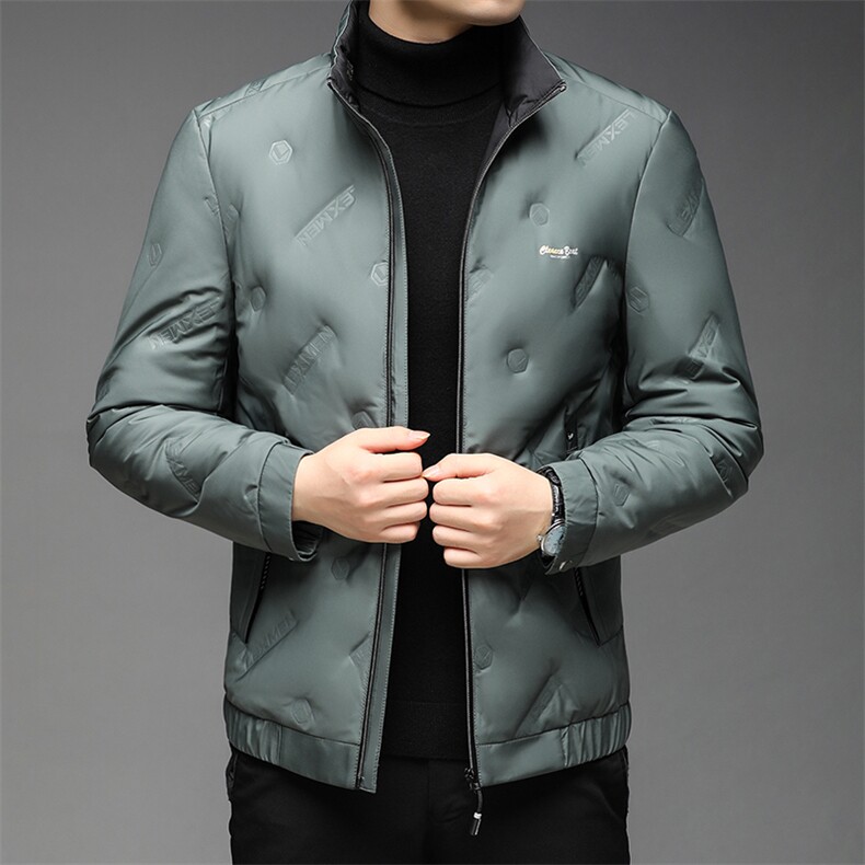 厚款保暖羽绒服男2023冬季新款男装中年新款商务休闲立领外套图片