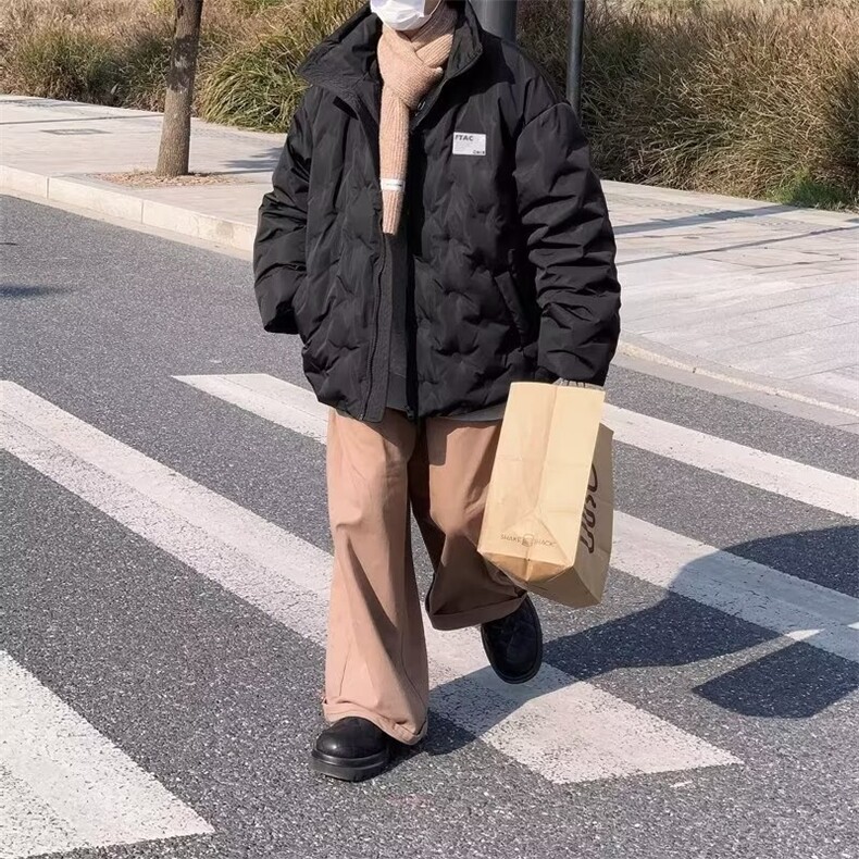 高级感棉服男冬季街头潮牌设计感压褶立领棉衣DH06P100,男装棉衣,星座1116-2
