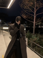 超长大衣男过膝秋冬廓形韩版英伦风高级感长款宽松高个子羊绒外套，女装短外套，星座710