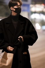 韩系中长款过膝毛呢大衣男秋冬英伦痞帅风衣外套812-F629-P128，男装风衣，星座812