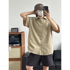 夏季新款速干短袖刺绣衬衫潮流港风宽松百搭男半袖CS285-P35，男装T恤，星座301C-5
