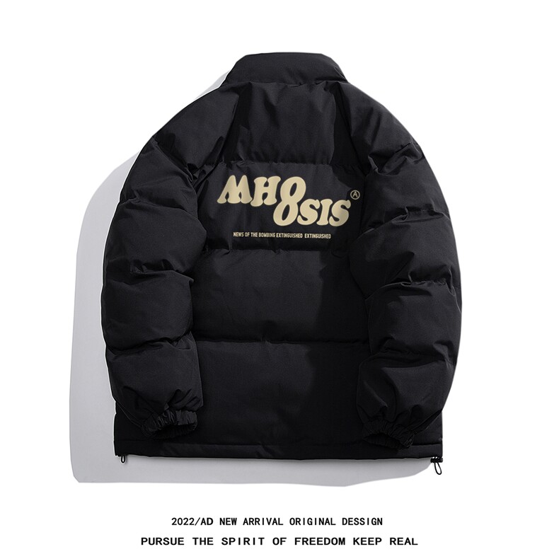 白底23冬季时尚百搭宽松字母印花潮流棉服外套MY2055P85控118,男装棉衣,电商A247-1