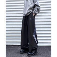 卫裤男休闲裤韩版潮流三条杠拼色帅气2024冬季ins长裤K5877-P46，男装休闲裤，星座412-3