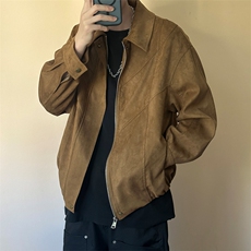现货新款鹿皮绒夹克外套男宽松休闲日系短款上衣A351-AJ2599-P115，男装夹克，电商A351