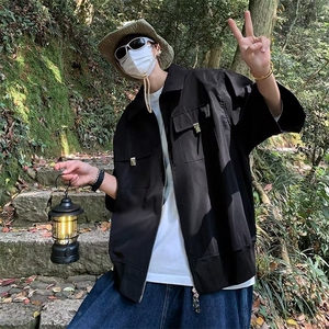 夏季新款衬衫潮流慵懒男方领衬衫TC09P42图片