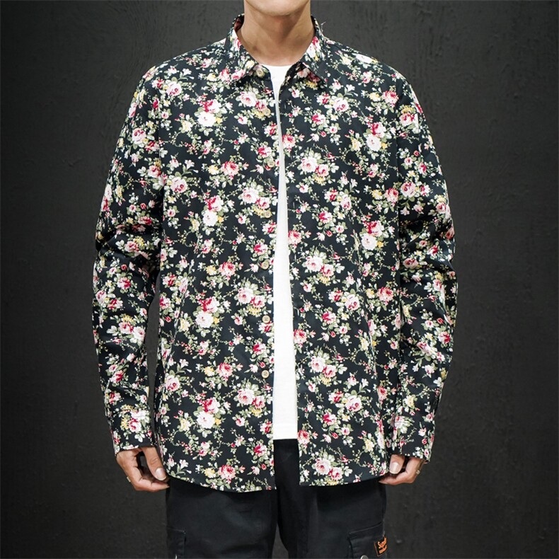 男士潮时尚花衬衫男潮长袖休闲衬衫228-CS11-P30图片