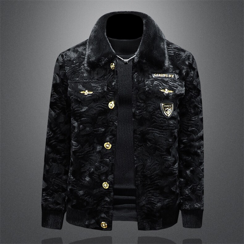 2025冬季男士金貂绒皮草加厚皮毛水一体翻领外套货号89071P320，男装夹克，钱塘6036（原3026）