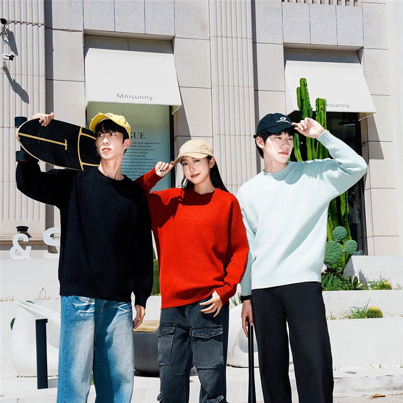 特批多模高品质纯色时尚圆领宽松毛衣针织衫A247-M800特批35，男装针织衫/毛衣，电商A247