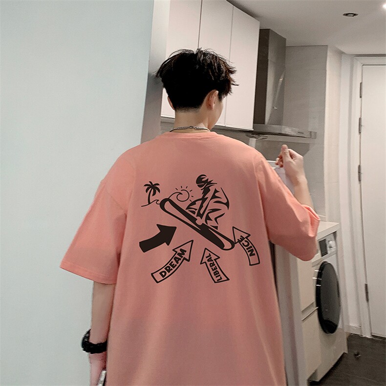 2024夏季港风短袖T恤男重磅230g纯棉DT1012P25控39,男装T恤,电商A086